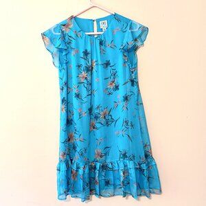 CeCe Flutter Sleeve Shift dress with Ruffle